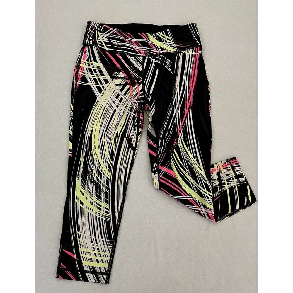 Tommy Hilfiger Sport Womens Leggings Capri Medium Multicolor Art Workout Pants